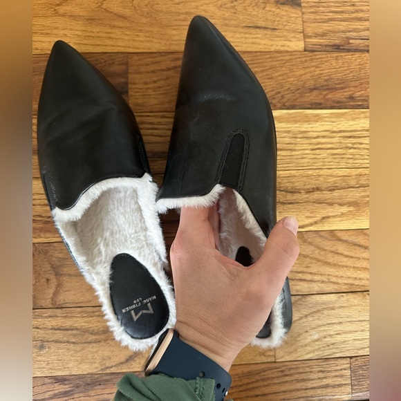 Marc Fisher leather slides with faux fur lining - Picture 6 of 6